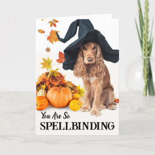 Tarjeta Por el perro halloween, espeleón y novia en Gorra