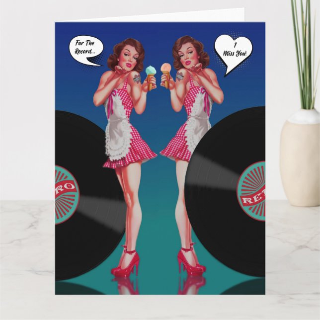 Tarjeta Por El Récord Que Te Extraño Retro (Anverso)