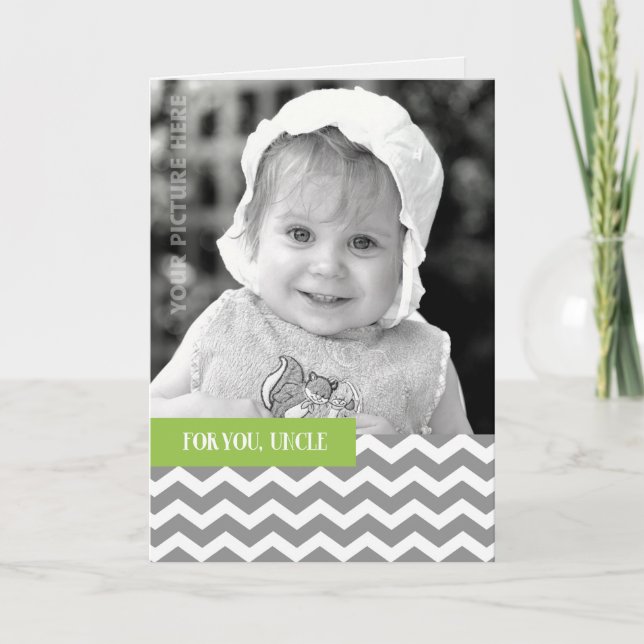 Tarjeta Por el tío en la foto del Personalizado del Día de (Anverso)