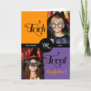 Tarjeta por el truco del padrino o trato 2 Fotos Halloween