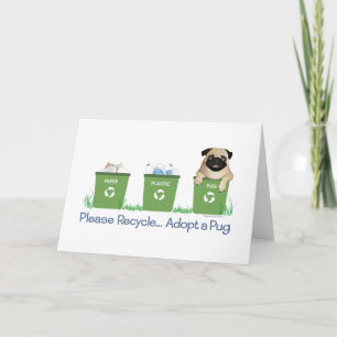 Tarjeta Por Favor, Reciclar, Adoptar Un Pug