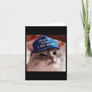 Tarjeta Por Favor Sé Paciente Tengo Autismo Gato Gracioso
