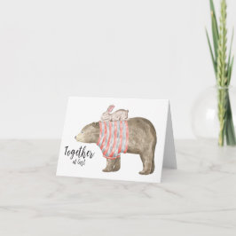 Tarjeta Por fin juntos, oso y conejo
