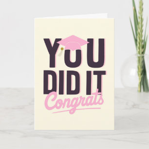Tarjeta Por Graduado Lo Lograste Felicidades Rosa Intenso