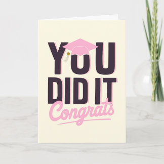 Tarjeta Por Graduado Lo Lograste Felicidades Rosa Intenso