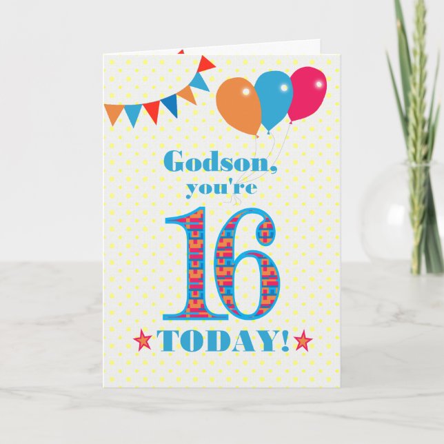 Tarjeta Por la carta de los globos de Bunting de Godson 16 (Anverso)