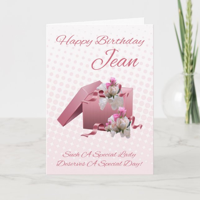 Tarjeta Por la celebración especial del cumpleaños Jean (Anverso)