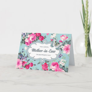 Tarjeta Por la ley de la madre en el día de la madre. Rosa