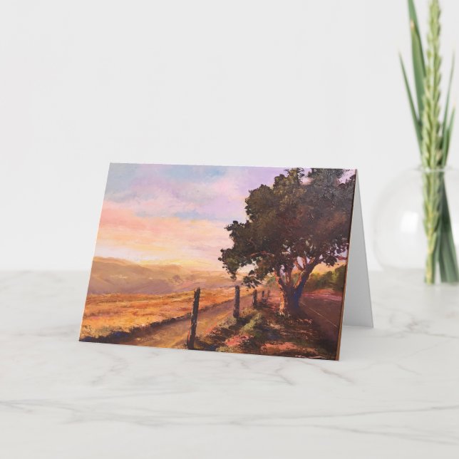 Tarjeta Por la mañana se ha roto el parque de caballos Woo (Anverso)