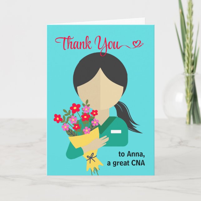 Tarjeta Por la mujer CNA Gracias con Bouquet (Anverso)