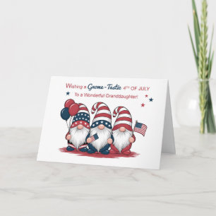 Tarjeta Por la nieta 4 de julio Gnome Patriótico