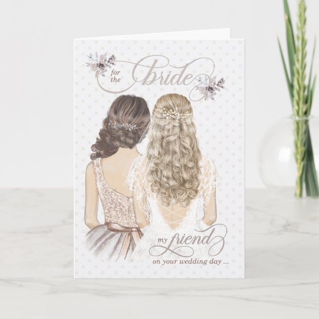 Tarjeta por la novia de una amiga en su boda (Anverso)