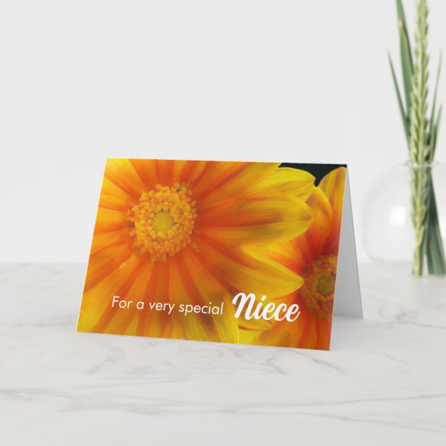 Tarjeta Por las flores de cumpleaños de la sobrina Gazania (Anverso)