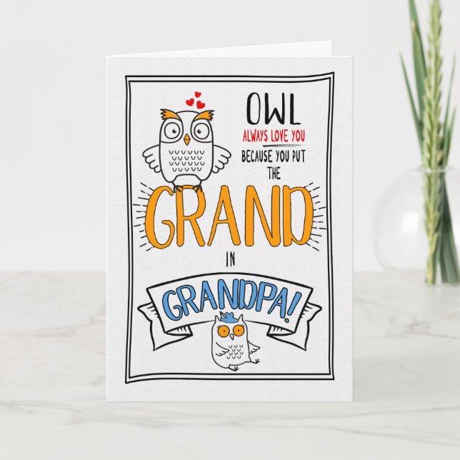 Tarjeta por los abuelos Abuelos Day Owen siempre te ama (Anverso)