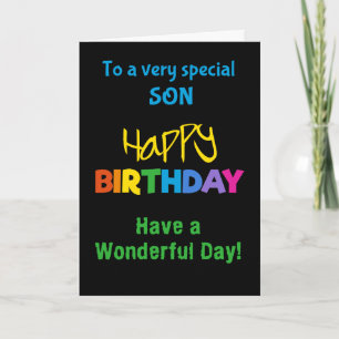 Tarjeta Por los colores del arcoiris del hijo en la tarjet