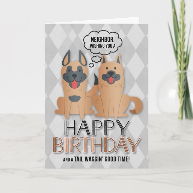 Tarjeta por los perros de caricaturas de cumpleaños del ve (Anverso)