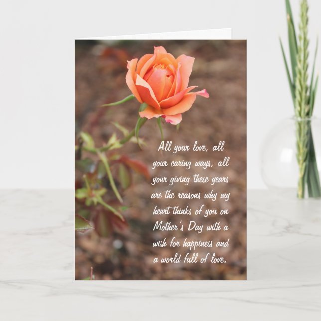 Tarjeta Por mamá Feliz Día de la Madre (Anverso)