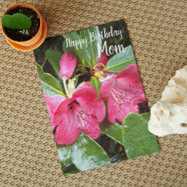 Tarjeta Por Mamá Rojo Rododendros Cumpleaños Floral