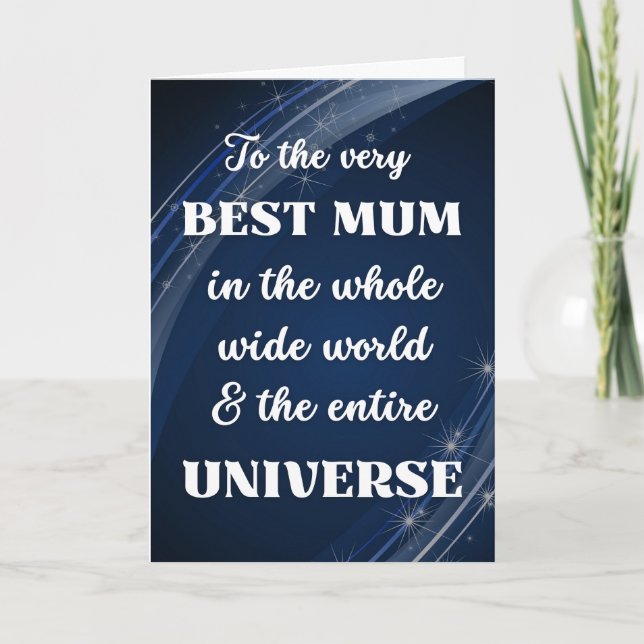 Tarjeta Por mejor Mamá tema estelar del Día de la Madre (Anverso)