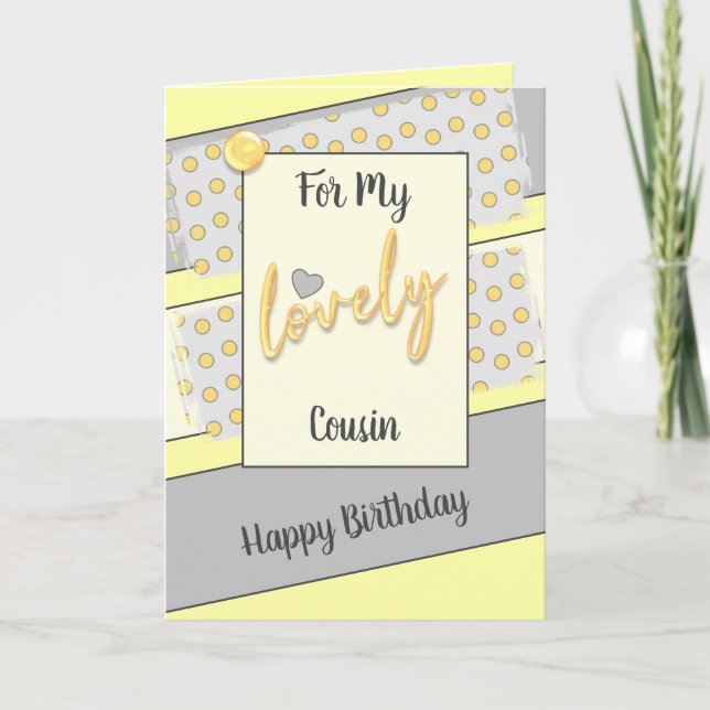Tarjeta Por mi adorable primo amarillo de cumpleaños (Anverso)