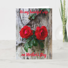 Tarjeta Por mi bella esposa en el día de la madre