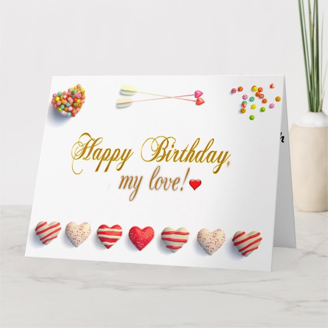 Tarjeta Por mi cumpleaños de amor (Anverso)