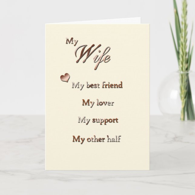 Tarjeta Por mi esposa (aniversario) (Anverso)