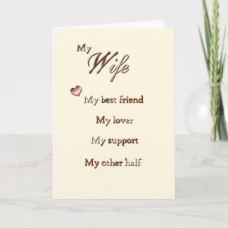 Tarjeta Por mi esposa (aniversario)