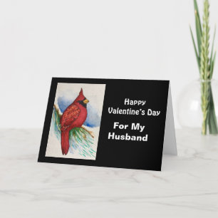 Tarjeta Por mi esposo el Cardenal Rojo Día de San Valentín