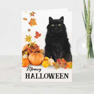 Tarjeta Por mi gato negro de Meowy Halloween