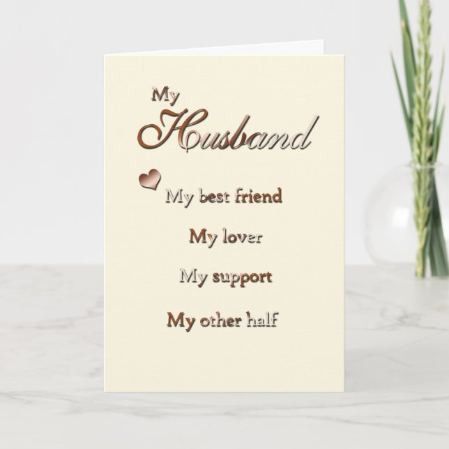 Tarjeta Por mi Huband (aniversario) (Anverso)