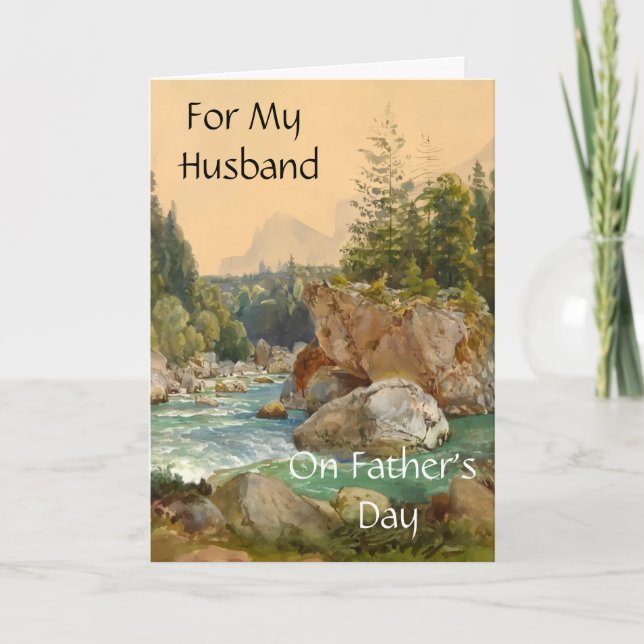 Tarjeta Por mi marido en el día del padre (Anverso)