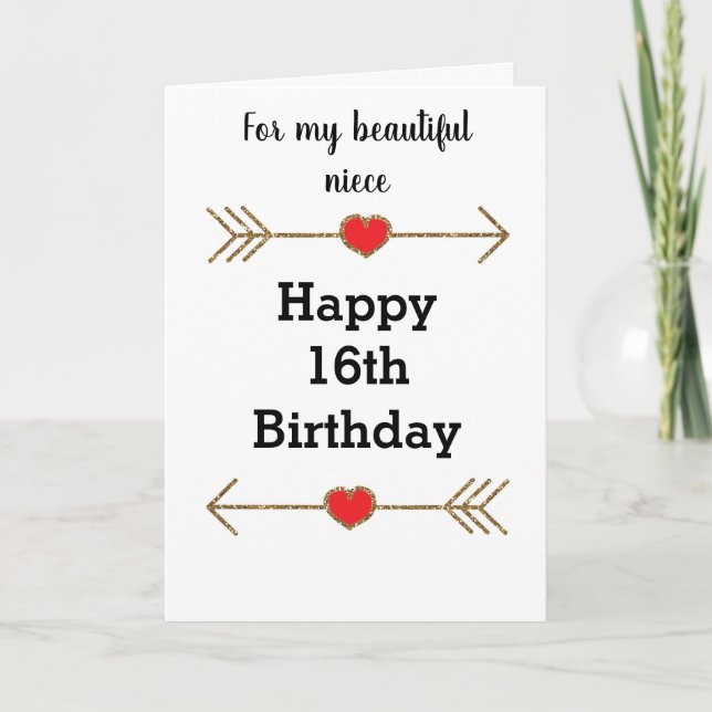 Tarjeta Por mi sobrina 16º cumpleaños (Anverso)