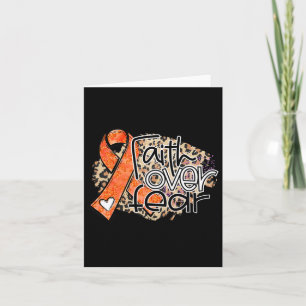 Tarjeta Por miedo Naranja de leopardo Ribbon Leukemia Conc