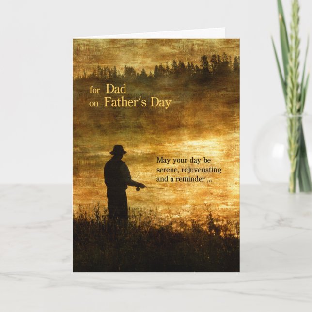 Tarjeta por papá en la pesca del Día del Padre (Anverso)