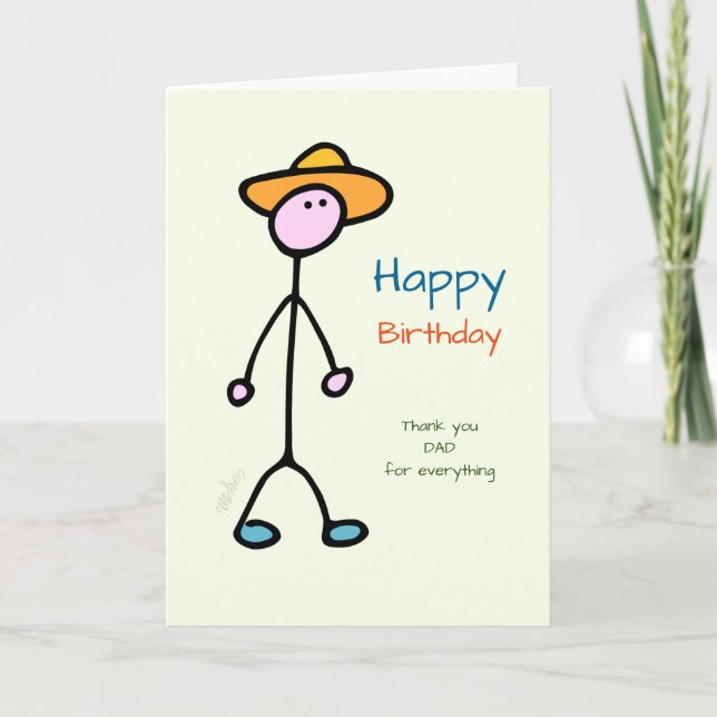 Tarjeta ¡Por papá! ¡Feliz cumpleaños! (Anverso)