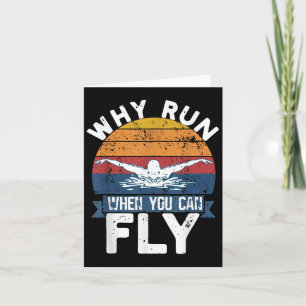 Tarjeta Por qué correr cuando puedes volar natación estilo