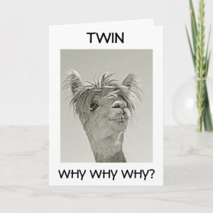 TARJETA ¿POR QUÉ TE PARECE FELIZ CUMPLEAÑOS "TWIN" MÁS JOV