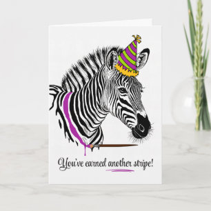 Tarjeta Por su cebra de cumpleaños en línea pintada por Go