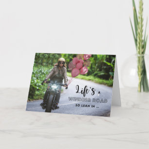 Tarjeta Por su moto cumpleaños temido en la curva