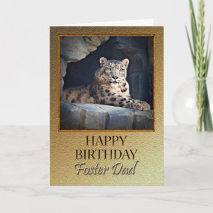 Tarjeta Por un padre de acogida un cumpleaños con un leopa