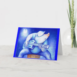 Tarjeta porcina de los azules