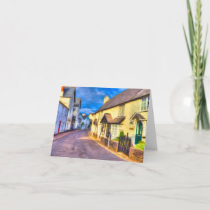 Tarjeta Porlock High Street Somerset Art