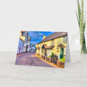 Tarjeta Porlock High Street Somerset Art