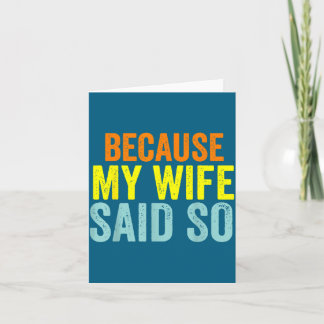 Tarjeta Porque la esposa lo dijo jefe