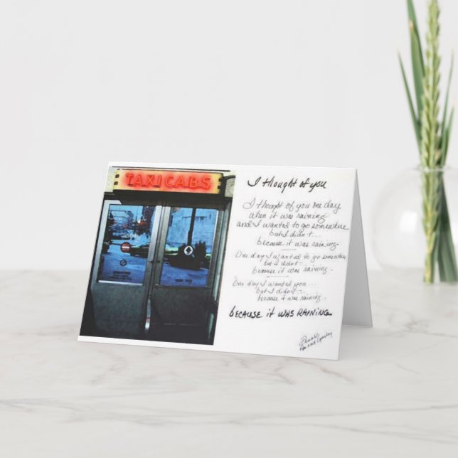 Tarjeta Porque llovía (Anverso)