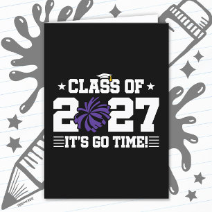 Tarjeta Porras de Graduación Animadoras Clase de Graduados
