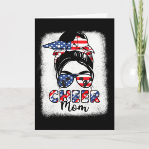 Tarjeta Porrista 4 de julio Animadora Mamá Bandera America