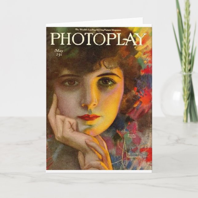 Tarjeta portada de la revista fotoplay anterior a 1923 (Anverso)