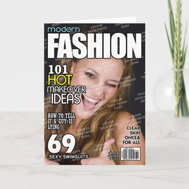 Tarjeta Portada de la revista personalizada de moda (Anverso)